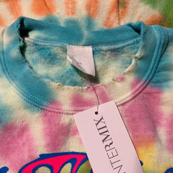 NWT Womens MadeWorn Intermix Grateful Dead Multicolor Tie Dye Sweatshirt Top XS - Picture 4 of 11